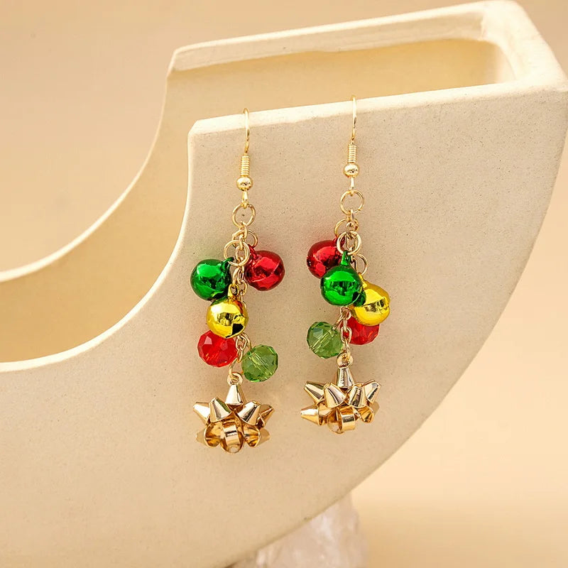 New Trendy Delicate Christmas Tree Earrings For Women Colorful Beads Stars Santa Claus Snowman Drop Earring Girl Christmas Gifts