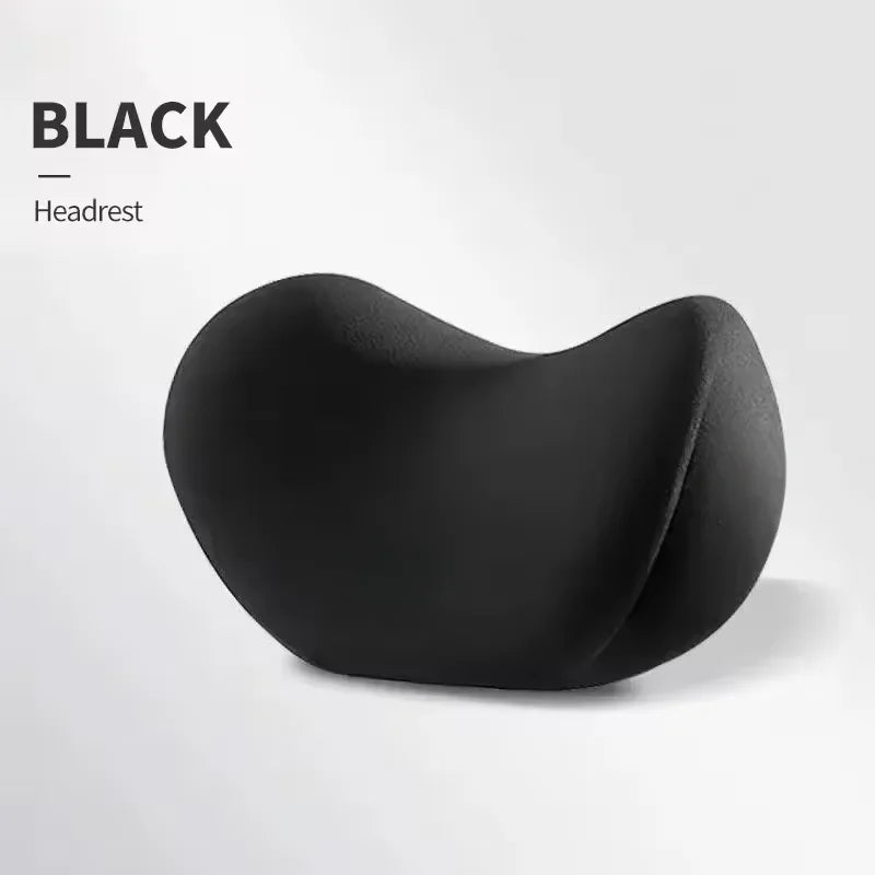 Ergonomic Car Headrest Lumbar Support Set Memory Foam Neck Protection Cushion  Breathable Plush Cover Universal Vehicle Supplies
