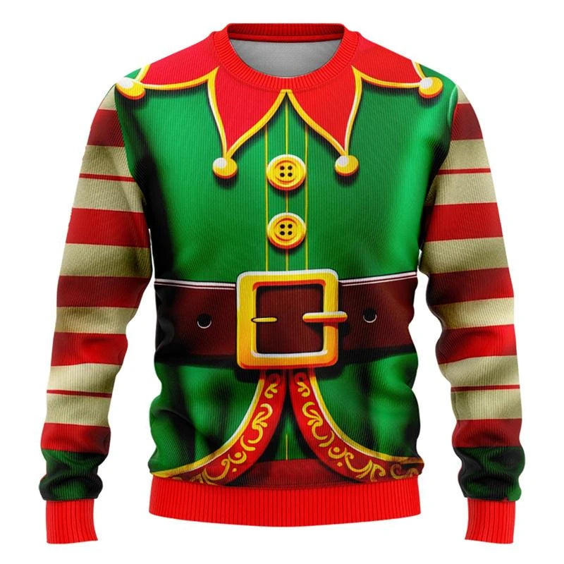 Christmas Fake Lapel Ugly Sweater For Men Hot Popular Loose Pullover Sweatshirt Festival Party Unique Gift Xmas Sweaters 2026