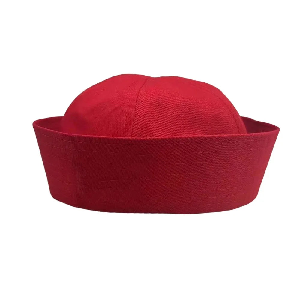 New Cotton Sailor Hat Soft Solid Color Beret Brimless Marine Cap Party
