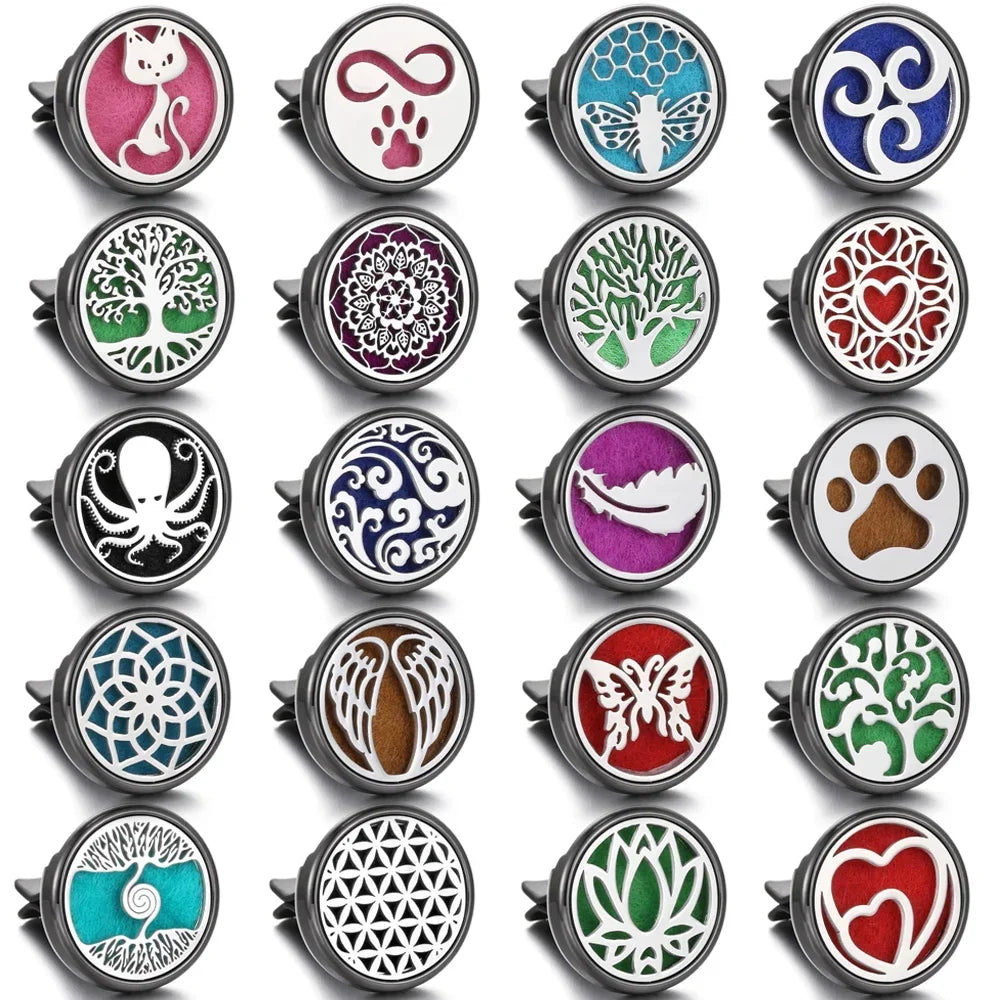 10pcs/lot Wholesale Car Perfume Diffuser Vent Clip Car Air Freshener Essential Oil Diffuser Aromatherapy Necklace Locket Pendant