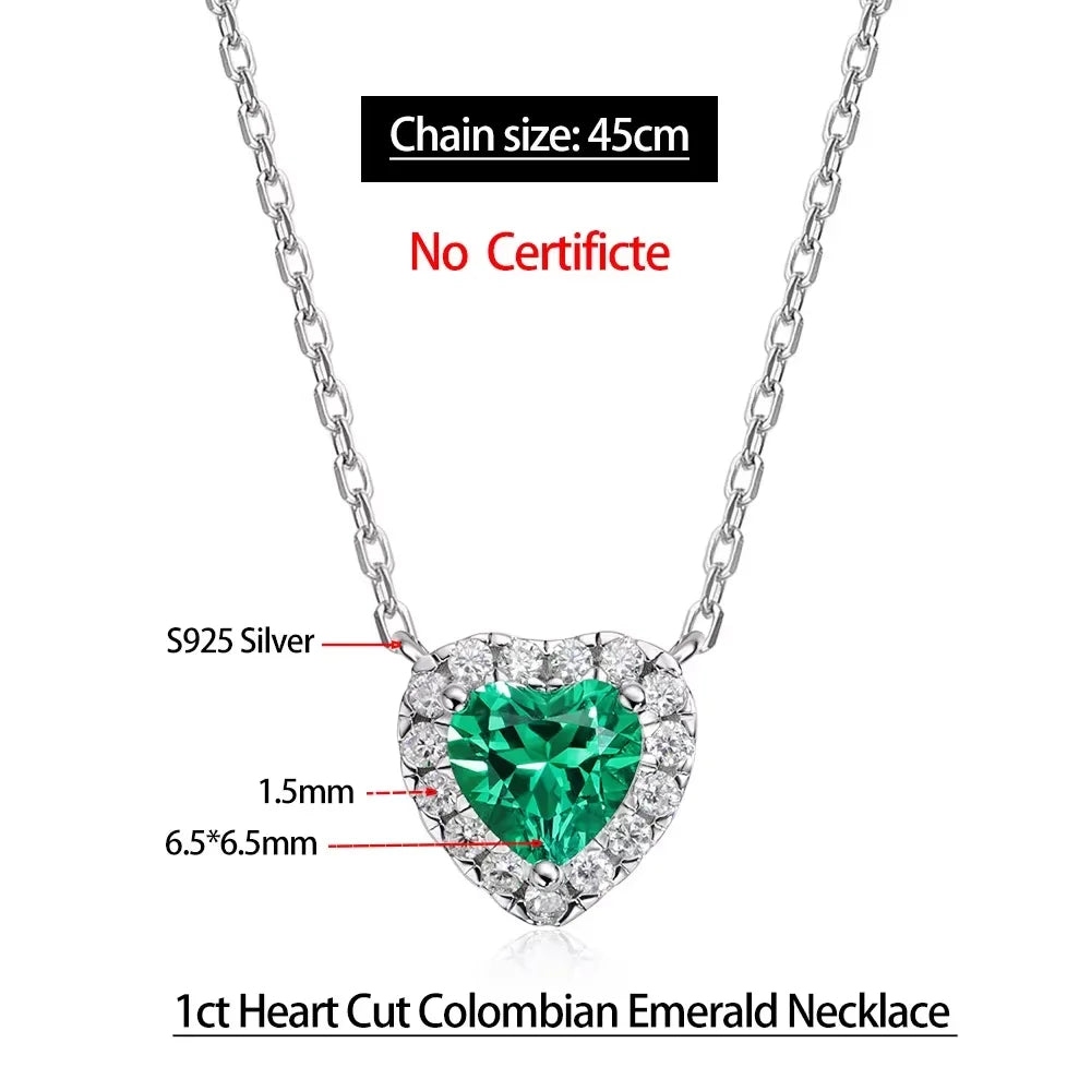 Serenity 1ct 2ct 3ct 4ct Heart Cut D Color Moissanite Necklace Women 100% S925 Sterling Silver Plated 18K Pendant Necklace GRA - Madeinsea©