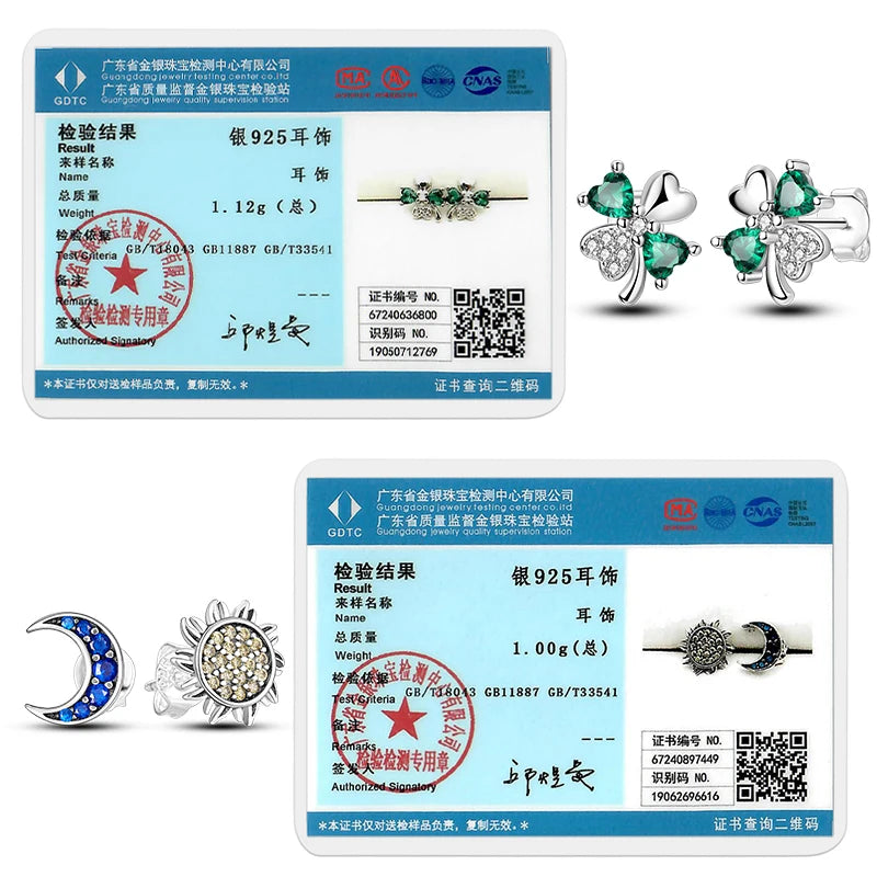 Earrings 925 Sterling Silver Stud Earrings Unicorn Star Zircon Stud Hoop Earrings For Women Girls Lovely Fashion Jewelry Gift