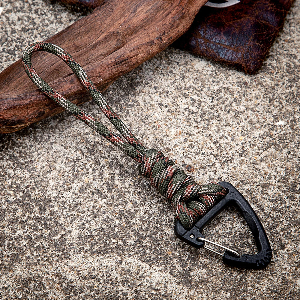 MKENDN Triangle Buckle Paracord Lanyard Keychain Tactical Backpack Accessories Safety Hand Wrist Strap Fall Protection