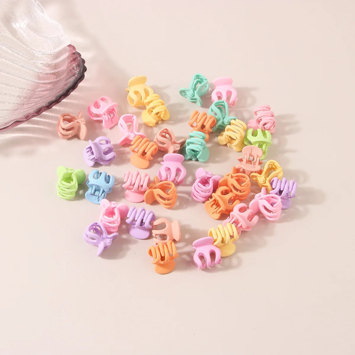 10Pcs Small Hair Claw Clip For Kids Korean Mini Candy Color Butterfly Flower Heart Geometric Girls Cartoon Hair Accessories