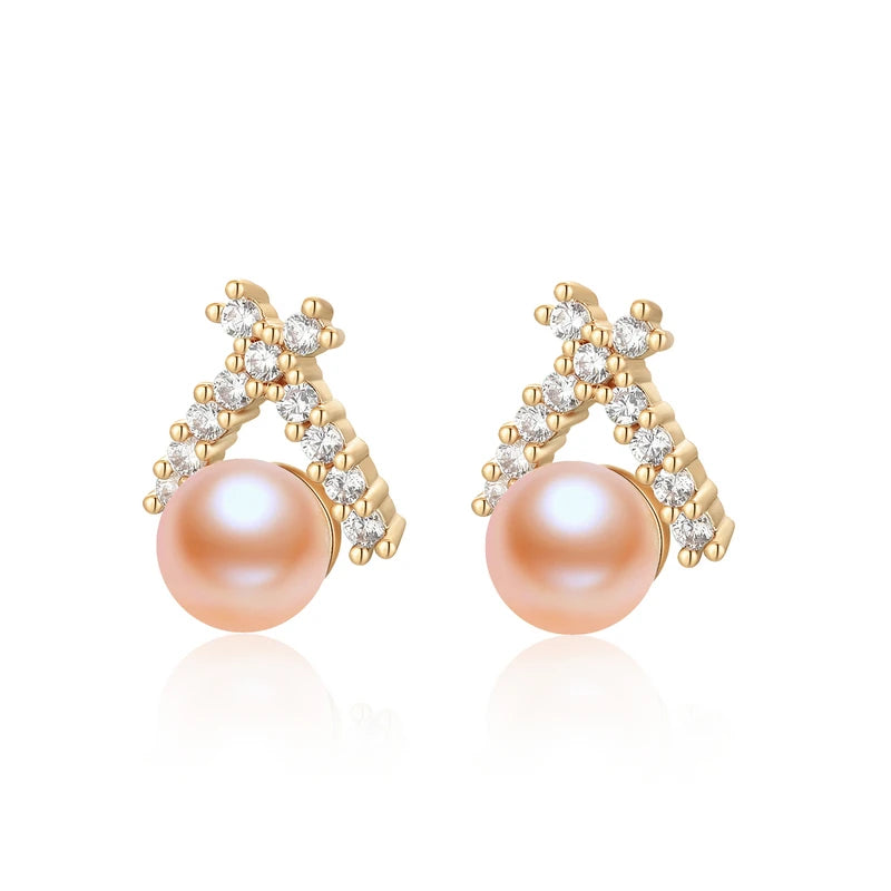 OXTAO Real Natural Freshwater Pearl Fashion Ladies Elegant Earring Jewelry Valentine's Day Girlfriend Birthday Wedding Gift