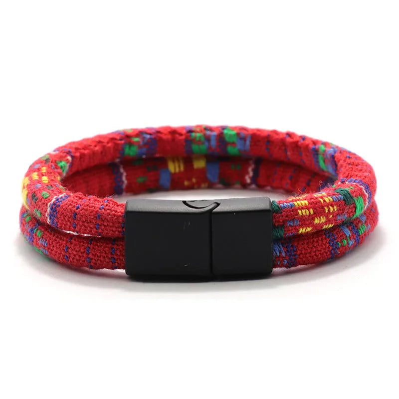Noter Bohemian Rope Man Bracelet  6mm Double Layer Macrame Braclet Beach Bijoux Homme Turkey Survival Braslet Pulseira Masculina