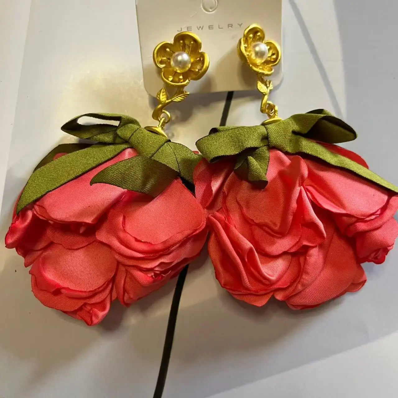 ZAA Personalized Trendy Resin Flower Water Drop Long Earrings