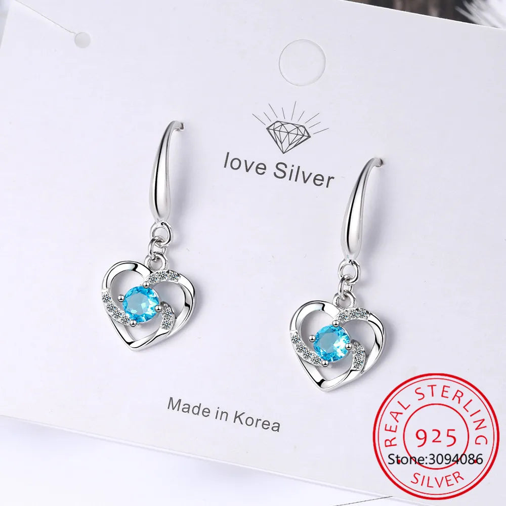 925 Silver Earrings Original Certified 3mm Moissanite Four Leaf Clover Drop Earring For Women Girls Wedding Jewelry Gift