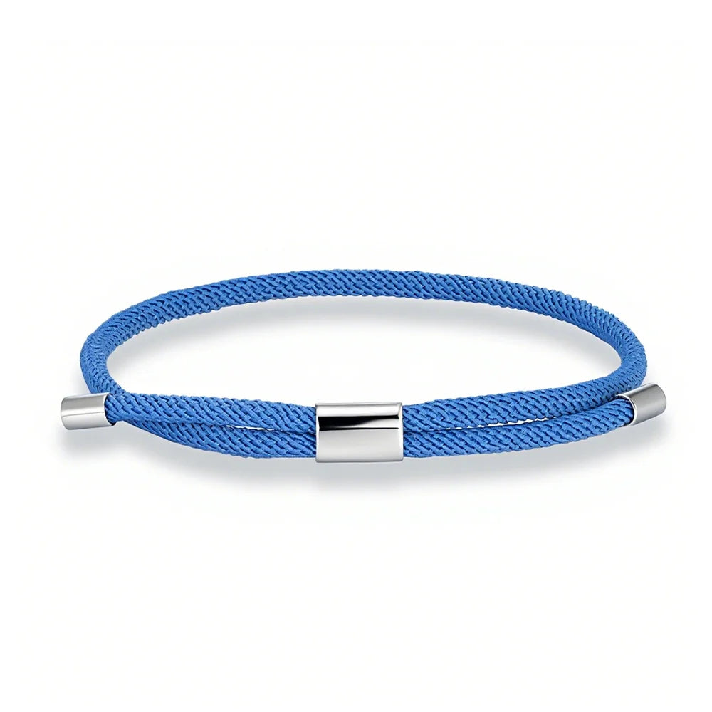 MKENDN Minimalist Durable Unisex Rope Design Stainless Steel Adjustable Braided Rope Bracelet for Men Women Couple Jewelry Gifts