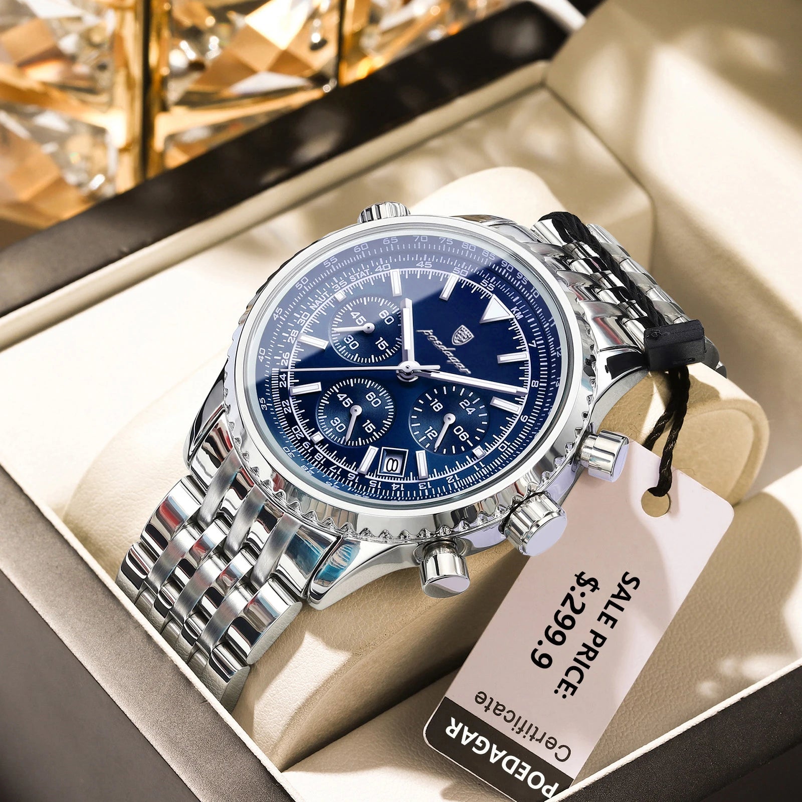 POEDAGAR Top Luxury Men Watches Luminous Date Waterproof Chronograph Quartz Man Watch Stainless Steel Sport Military Men's Watch - Madeinsea©