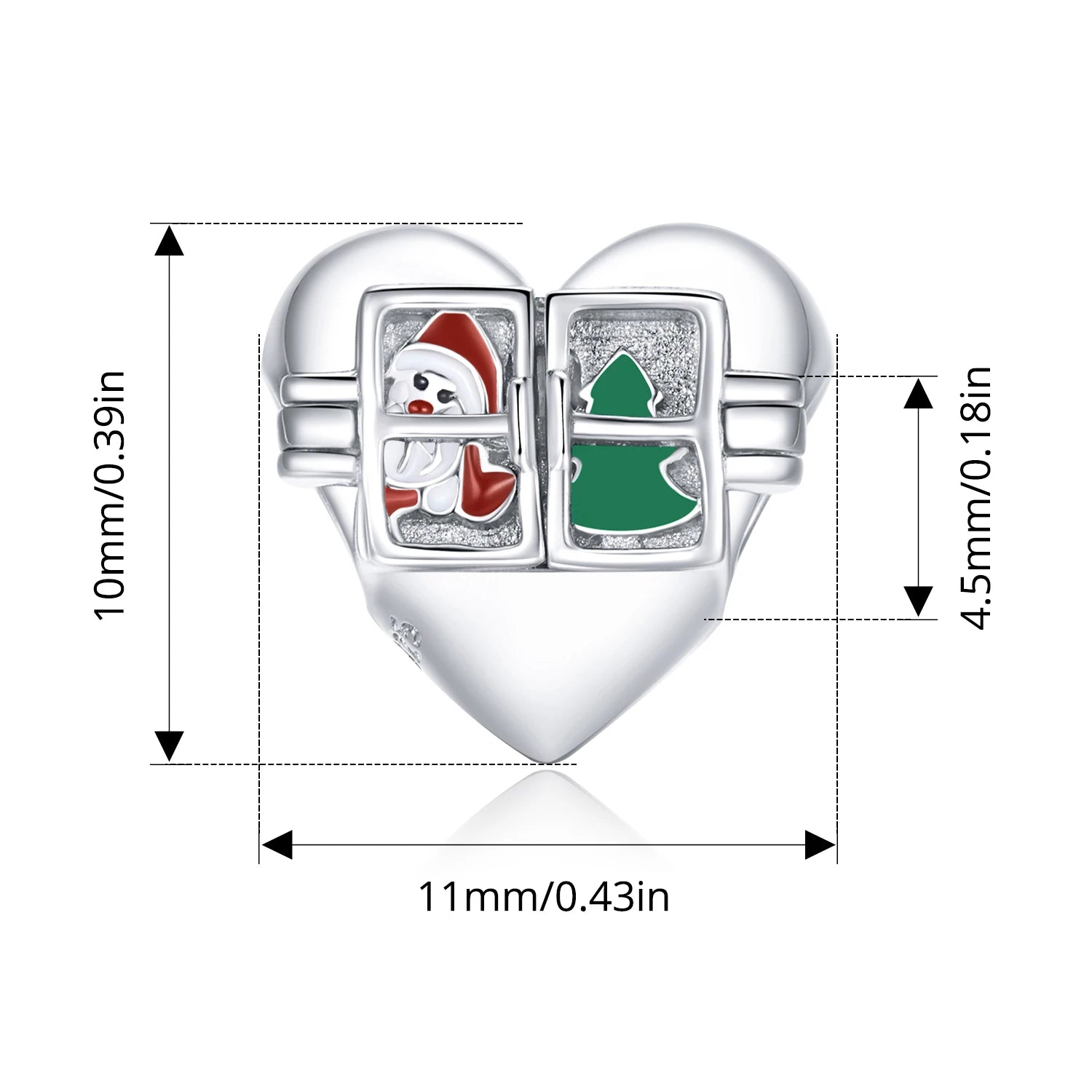 BISAER 925 Argent Sterling Noël Elk Bonhomme en Pain d'épice Père Noël Breloque Perles Arbre de Noël Cloche Renne Pendentif Fit Bracelet DIY