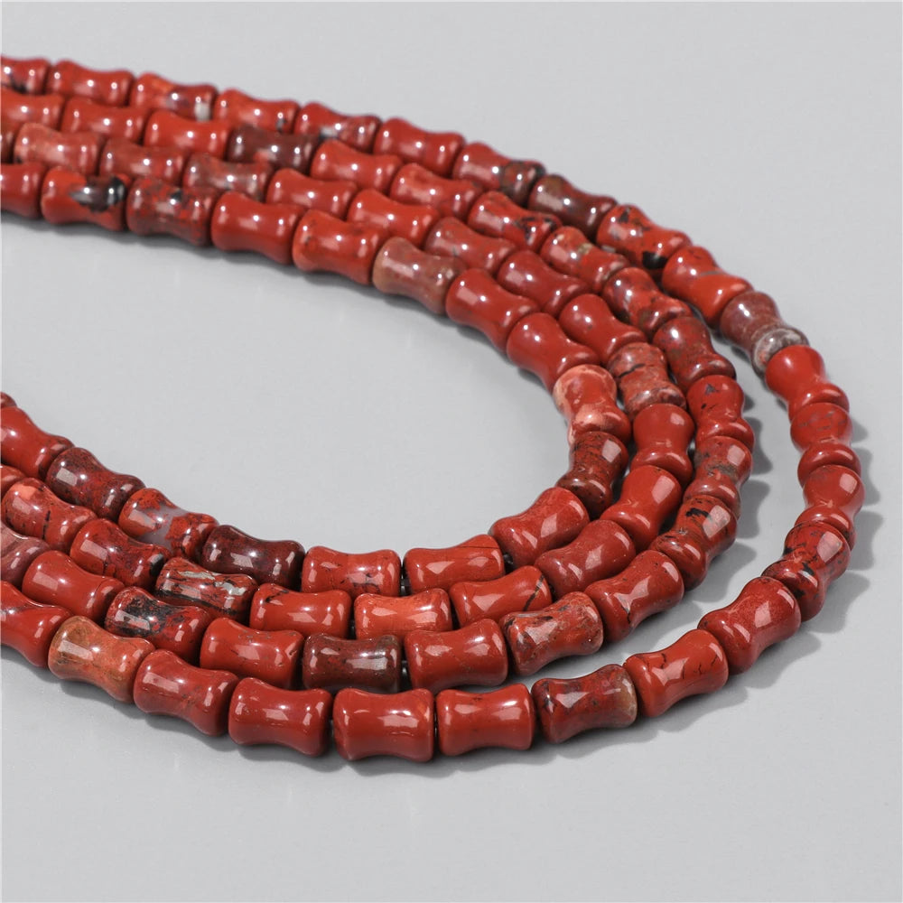 6X10mm Natural Stone Bead Bamboo Shape Aventurine Jaspers Sodalite Loose Spacer Beads For Jewelry Making Handmade DIY Accessorie