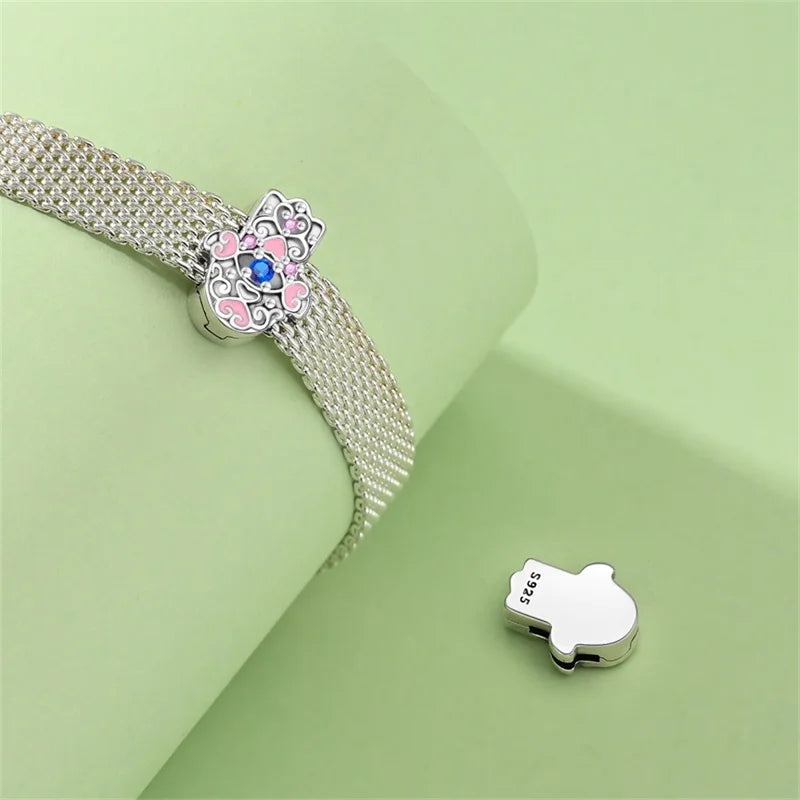 New 925 Silver Donut Protection Lotus Heart Shaped Charms Flat Beads Fit 3mm 925 Original Bracelet DIY Jewelry Birthday Gift