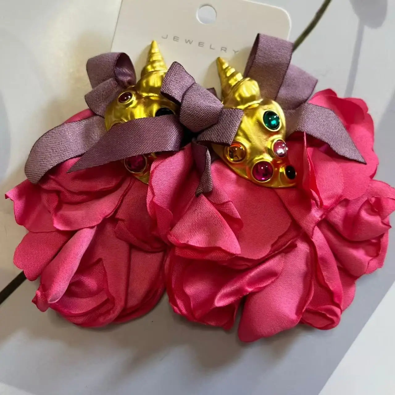 ZAA Personalized Trendy Resin Flower Water Drop Long Earrings