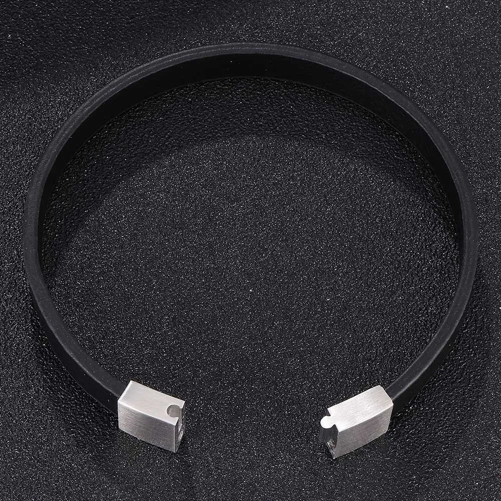 MKENDN 10mm Wide Black Genuine Leather Cuff Bracelet For Hand Wrist Wristband Men Woman Punk Bangle Couple Jewelry Gift