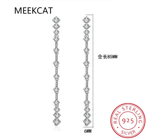 Moissanit-Ohrhänger für Damen, 3 Karat pro Paar, Farbe D, VVS1, Diamanten, lange Quastenohrringe, 925er Sterlingsilber, feiner Schmuck, Geschenk