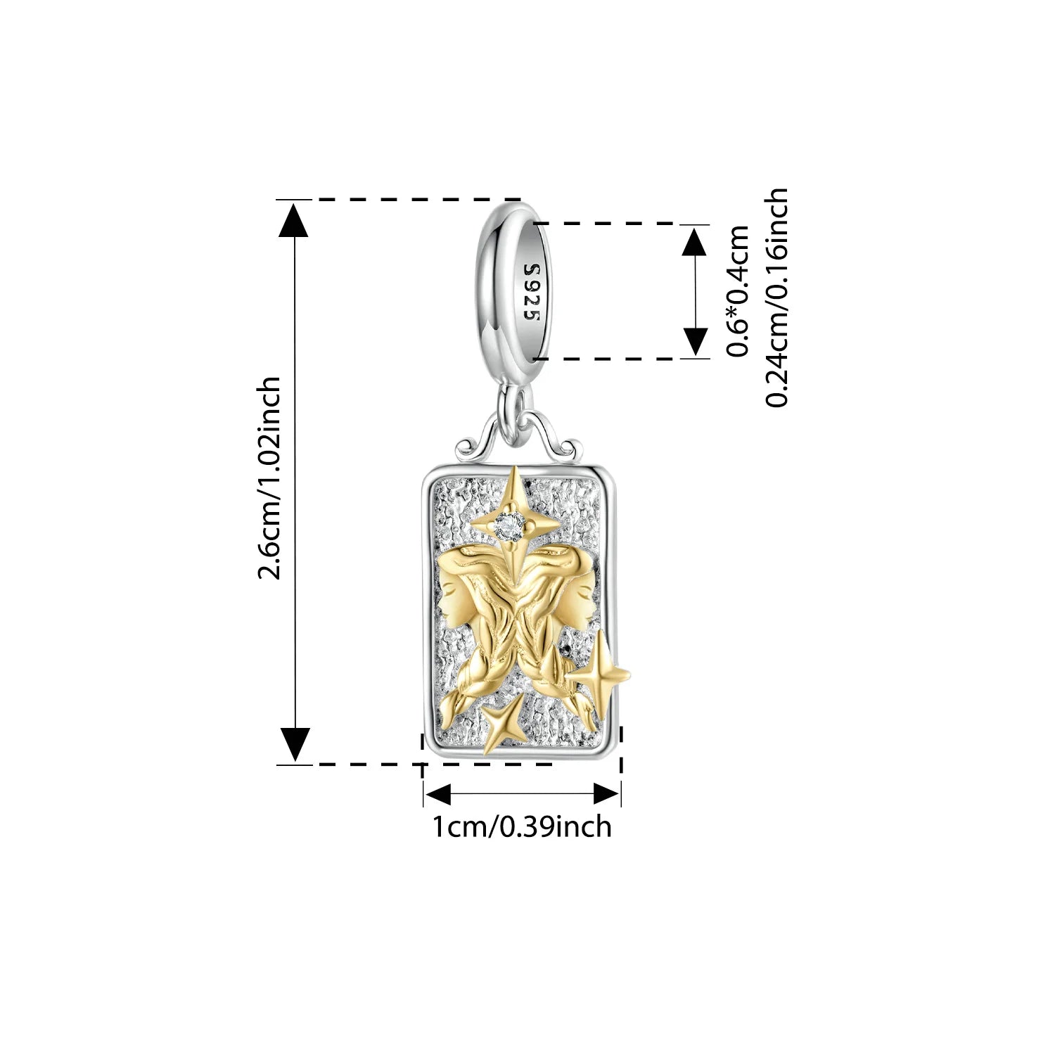 BAMOER 925 Sterling Silver Two-tones Constellation Pendant 12 Zodiac Beads for Necklace DIY Birthday Gift Jewelry Accessories