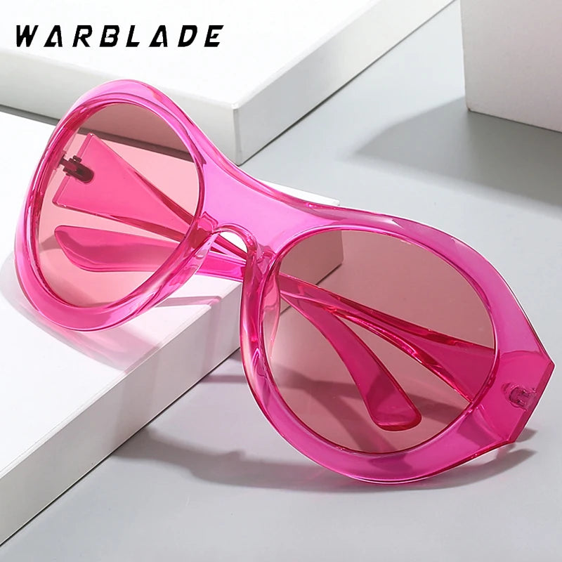 2025 Luxusmarke Design Beliebte übergroße ovale Sonnenbrille Frauen Mode Y2K Punk Männer Outdoor Sports Sonnenbrille Shades UV400