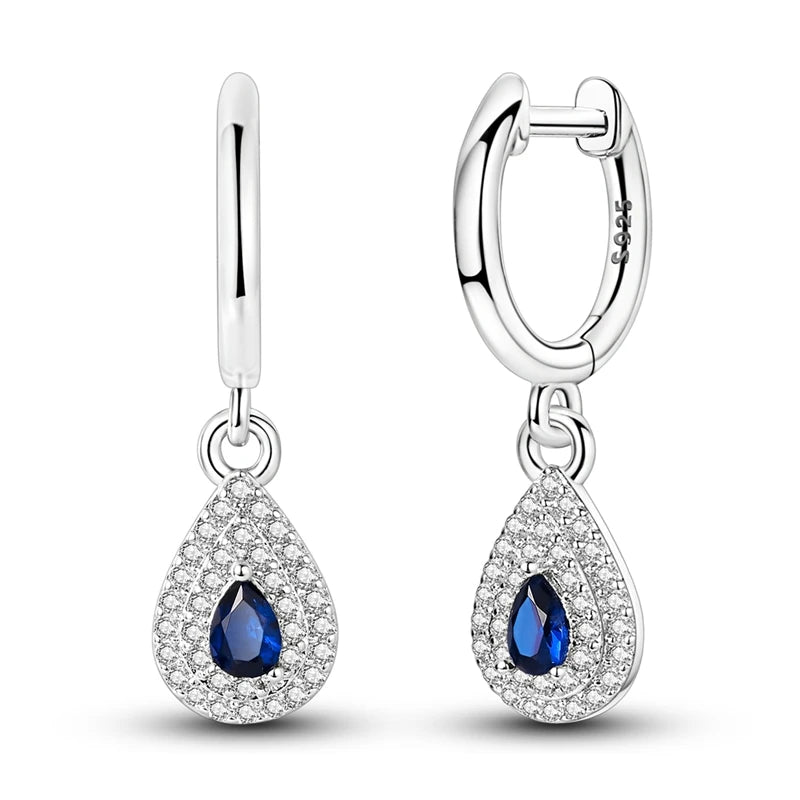 2024 neue 925 Sterling Silber Hoop Ohrringe Blumen Zirkon Ohrringe Stud Für Frau Feine Geburtstag Hochzeit Partei Schmuck Geschenke