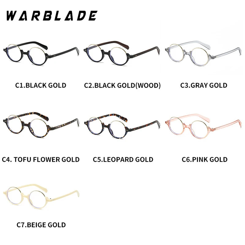 2025 Vintage Halbrahmen Runde Anti Blaulicht Brille Klare Linse Mode Kunststoffrahmen Brille Optische Männer Frauen Brillengestell
