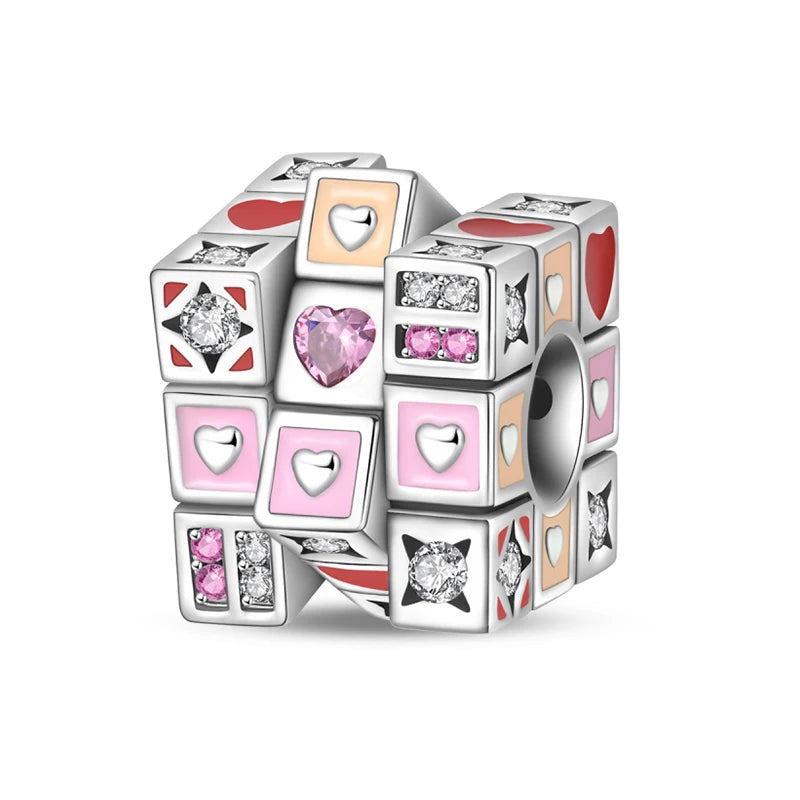 Hot Sale Charms Beads 925 Sterling Silver Pink Perfume Bottle Letter Luminous Firefly Tarot Card Beads Fit DIY Bracelets Jewelry - Madeinsea©