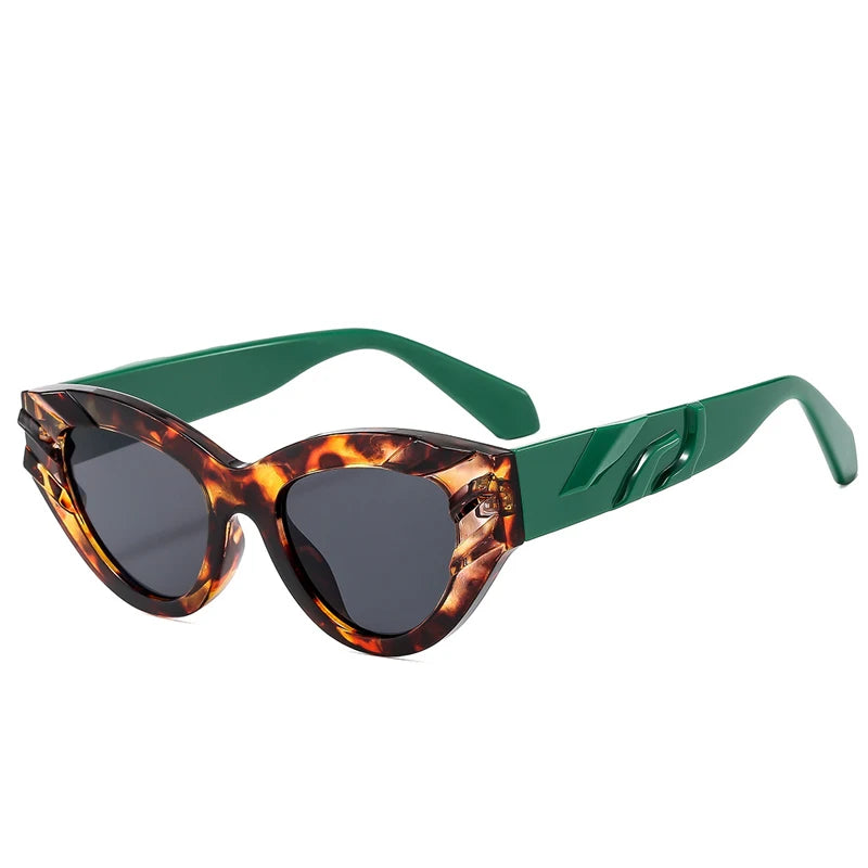 Fashion Cat Eye Y2K Punk Sunglasses Women Men Luxury Brand Design Thickening Frame Vintage Casual Versatile Style Eyewear UV400