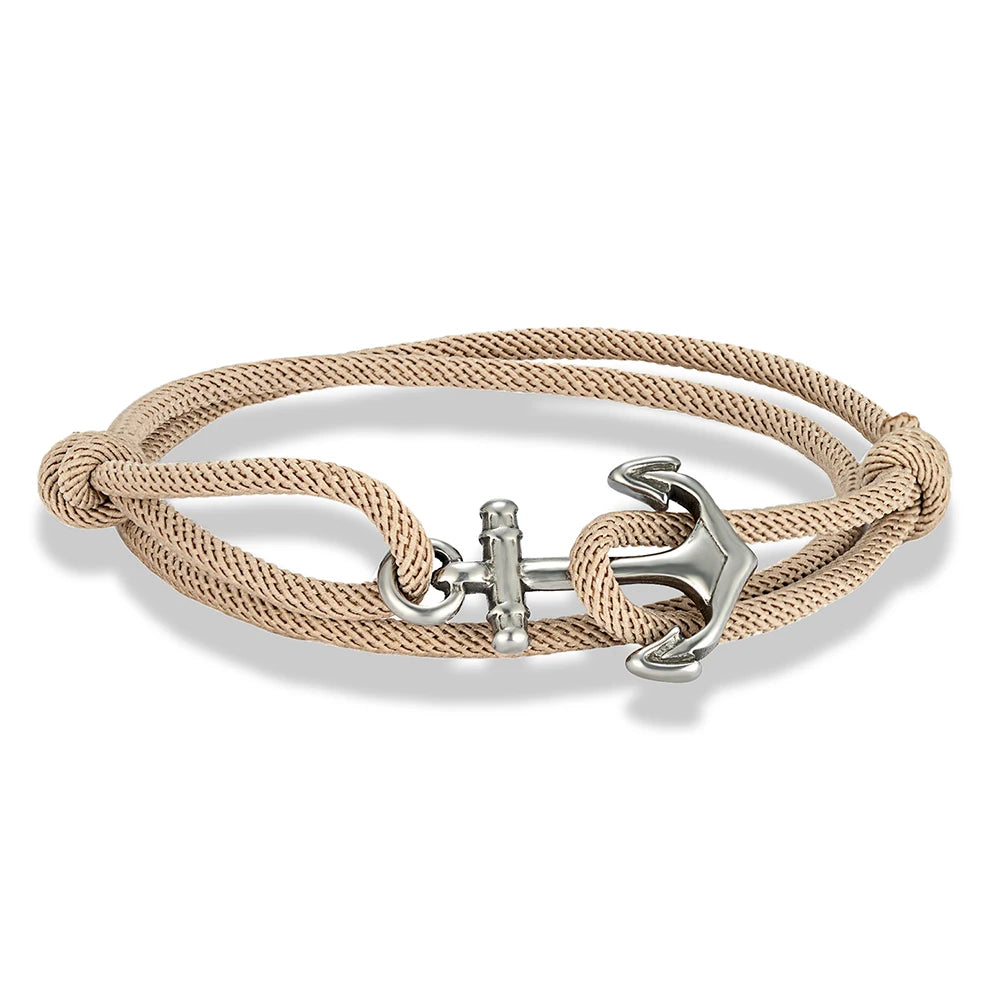 MKENDN Nautical Style Men Anchor Bracelet Handmade Adjustable Surfering Rope Braslet Unfading 3mm Thin String Braclet Homme