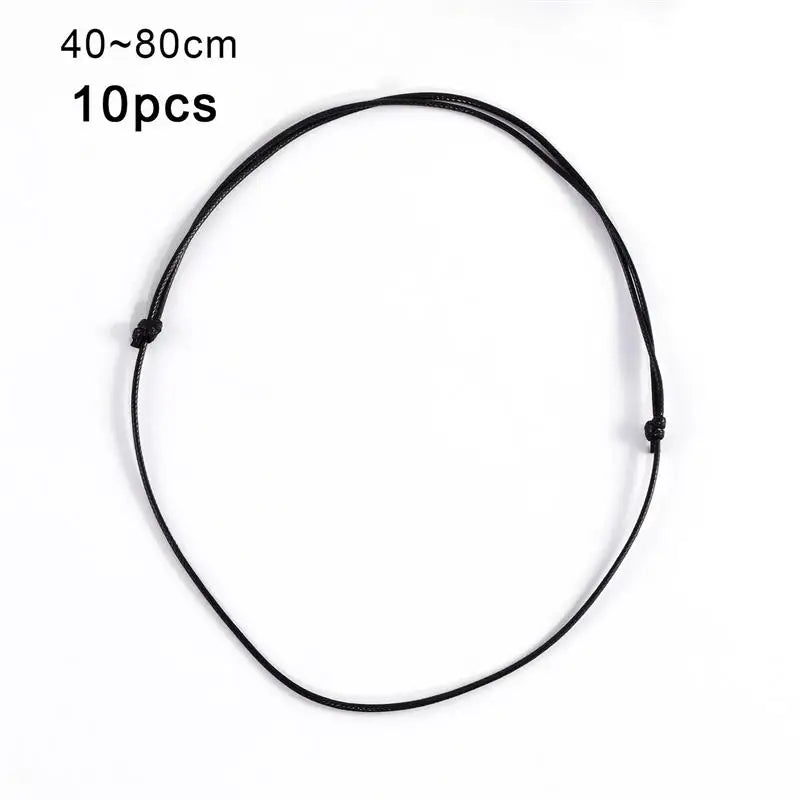 10/50pcs Black Genuine Leather Cord Neclace Sliding Knot Adjustable Long Choker Necklaces for DIY Necklace Jewelry