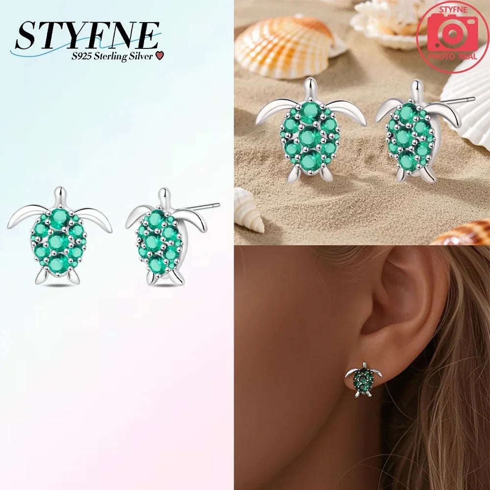 925 Sterling Silver Insect series butterflies luminous fireflies Hoop Earrings With Zircon for Wedding Party Women Jewelry Girls