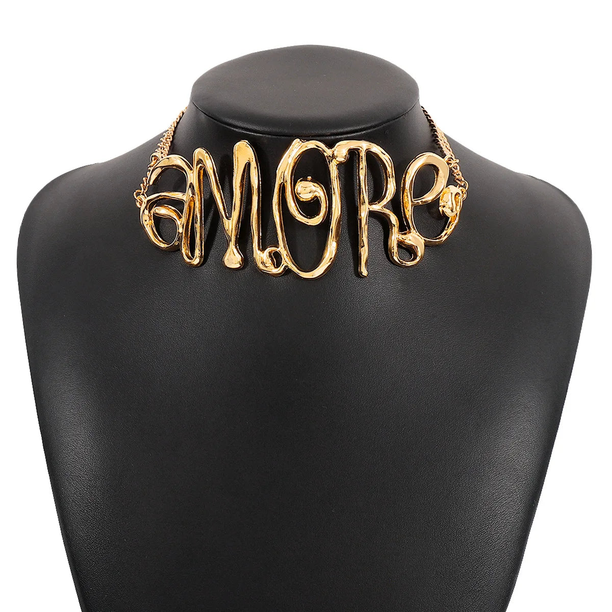 Zvoijio Exaggerated Letter Woman Hip Hop Choker Necklace Party Jewelry