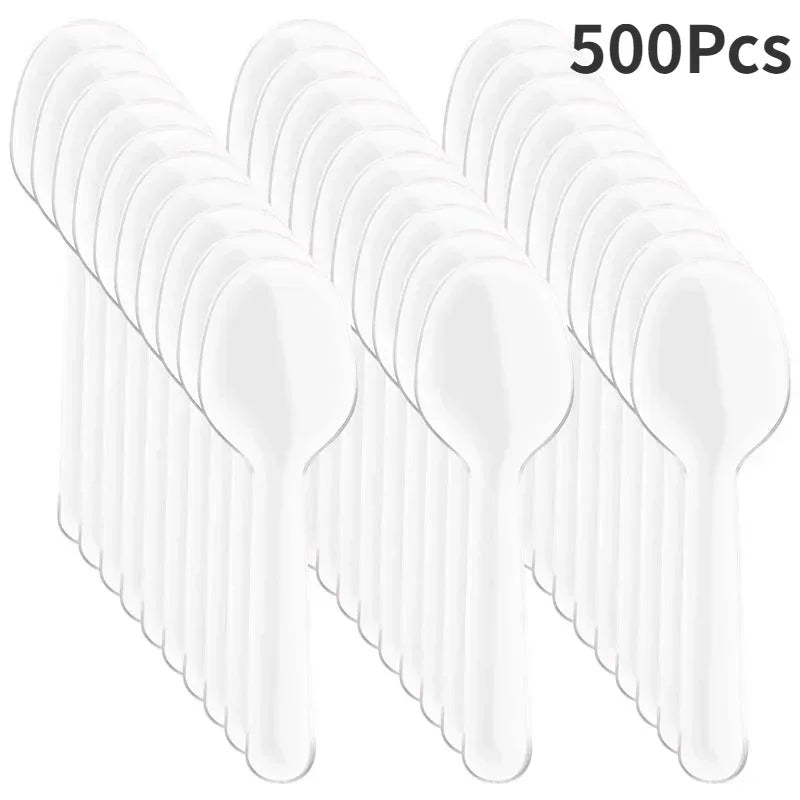 Mini Ice Cream Spoon Disposable Dessert Spoons Wedding Party Tableware Kitchen Accessories Tool Birthday Party Supplies - Madeinsea©