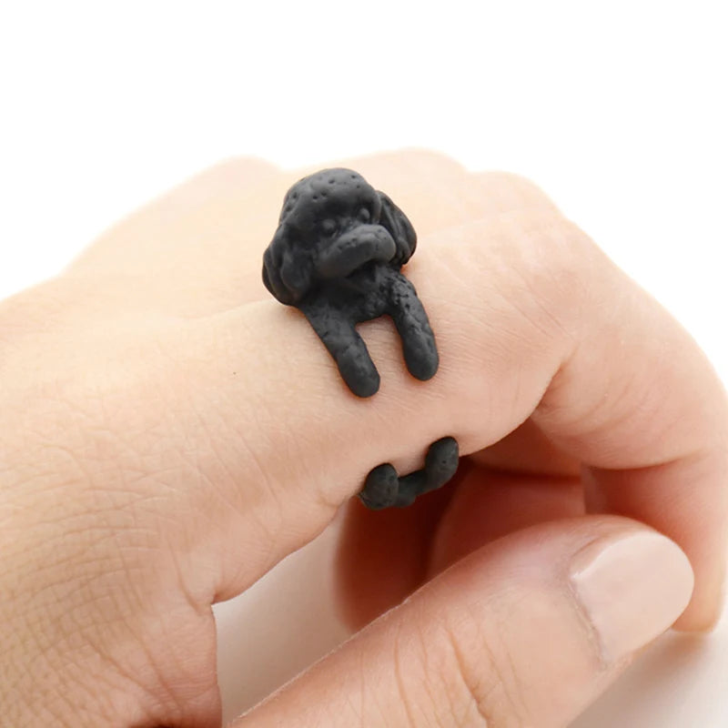 Vintage Bichon Dog&Schnauzer&Greyhound Love Pet Ring Women Boho Poodle Anel Masculino Rings For Men Jewelry Women Anillos Bijoux