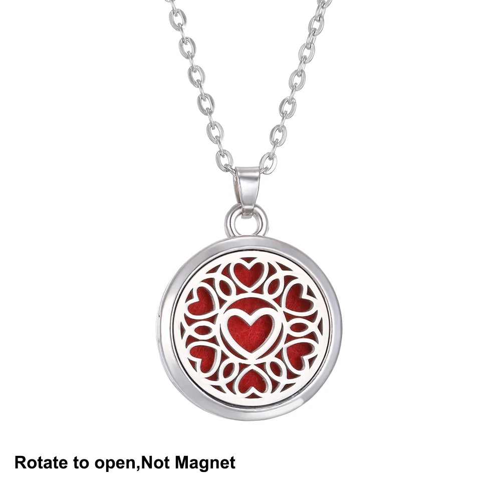 2023 New Aromatherapy Necklace Diffuser Pendant Aroma Jewelry Thread Rotate Open Locket Perfume Essential Oil Diffuser Necklace