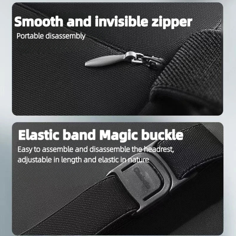 Ergonomic Car Headrest Lumbar Support Set Memory Foam Neck Protection Cushion  Breathable Plush Cover Universal Vehicle Supplies