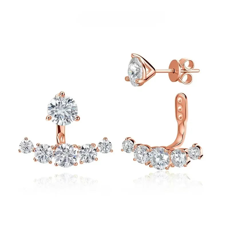 Smyoue 4.6CTTW Full Moissanite Stud Earrings for Women Sparkly Simulated Diamond S925 Sterling Silver Ear Jewelry Christmas Gift - Madeinsea©