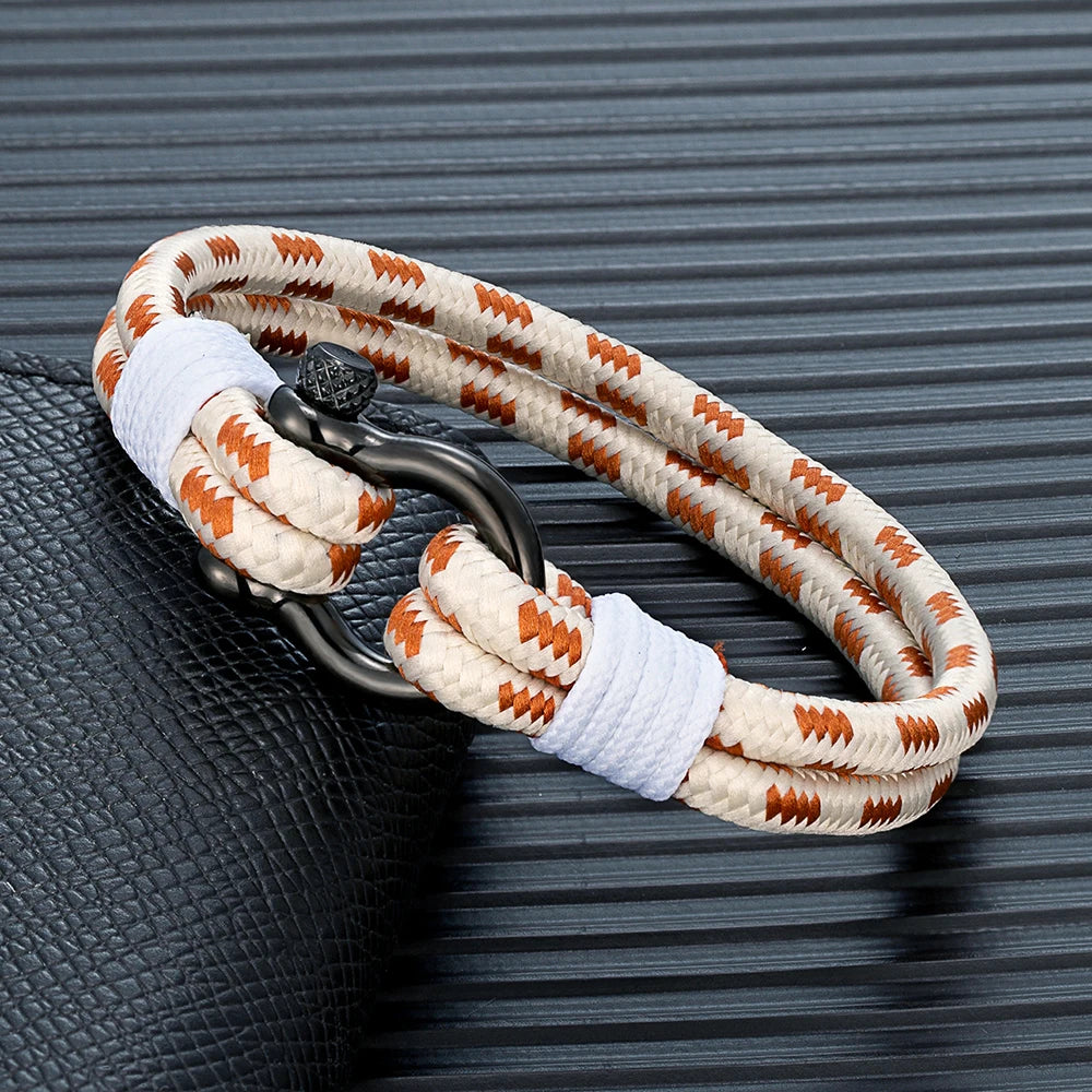 MKENDN Nautical Rope Bracelet for Men Women Minimalist Navy Nylon Perfect Rope Jewelry Graduation Gift Unisex Design