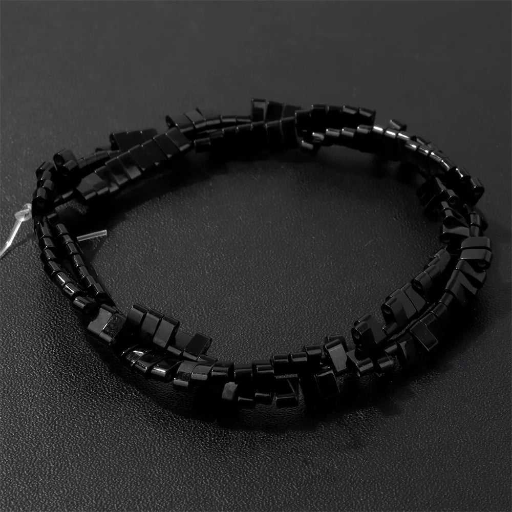 2x5mm Natural Two Hole Stone Bead Rectangle Tiger Eye Quartz Amazonite Loose Spacer Beads For Jewelry Making Bracelet Handmade