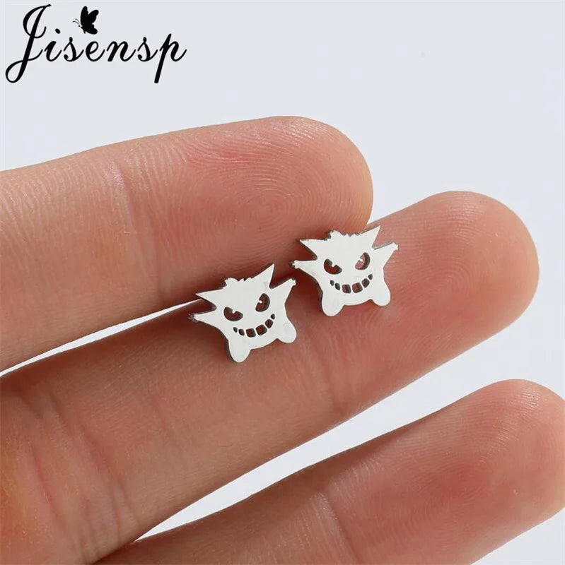 Jisensp Cute Bunny Rabbit Carrot Earrings Animal Stainless Steel Women Earrings Korean Fashion Jewelry for Girlfriend Gift