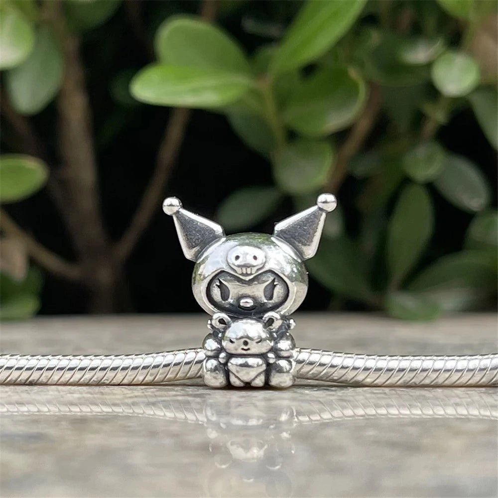 2025 New Miniso Disney Sanrio Beads 925 Silver Stitch Hello Kitty Kuromi Charm Fit Original Bracelet Women DIY Pendant Jewelry