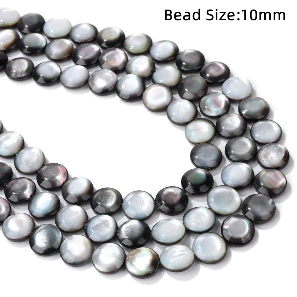 High Quality Natural Shell Beads Grey Mother of Pearl Heart Square Round Spacer Beads For Jewelry Making DIY Bracelet Handmade