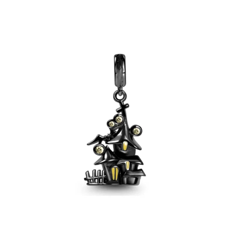 New 925 Silver Dark Black Series Charm Clown Bead Spider Pendant Talisman Women's Jewelry Fit Original European Bracelet Gift
