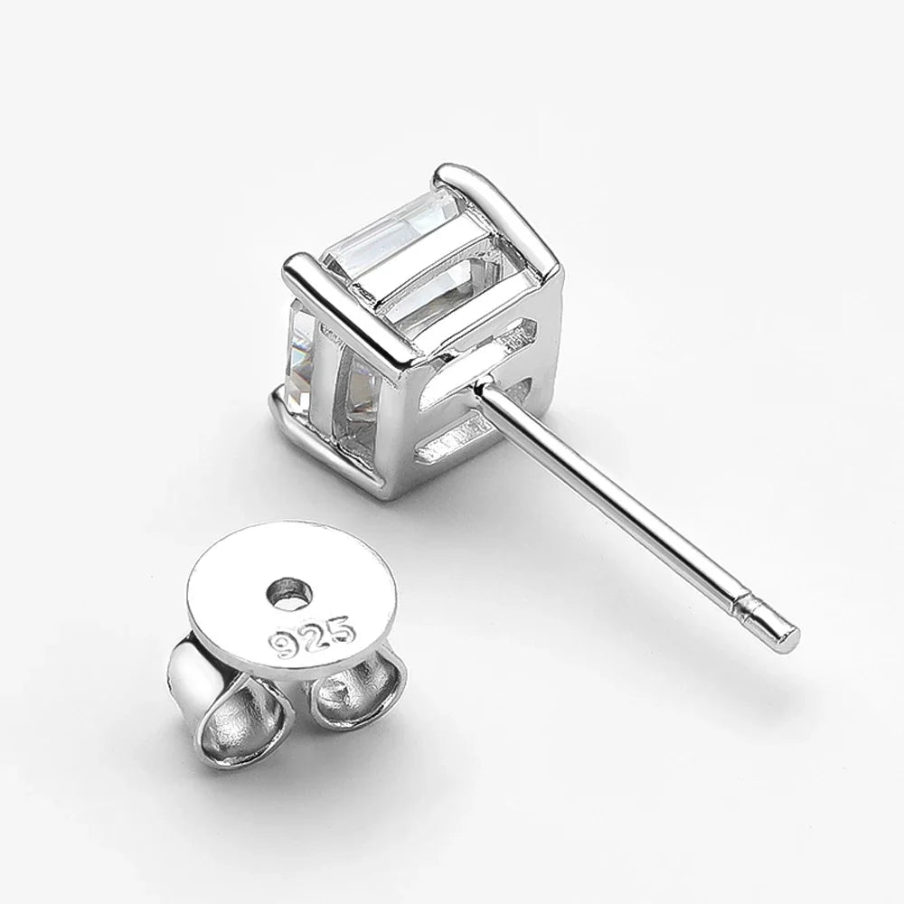 Serenity 2ct Asscher Cut D Color Moissanite Earrings For Women S925 Sterling Silver Square Stud Earrings Plated 18K Fine Jewelry - Madeinsea©