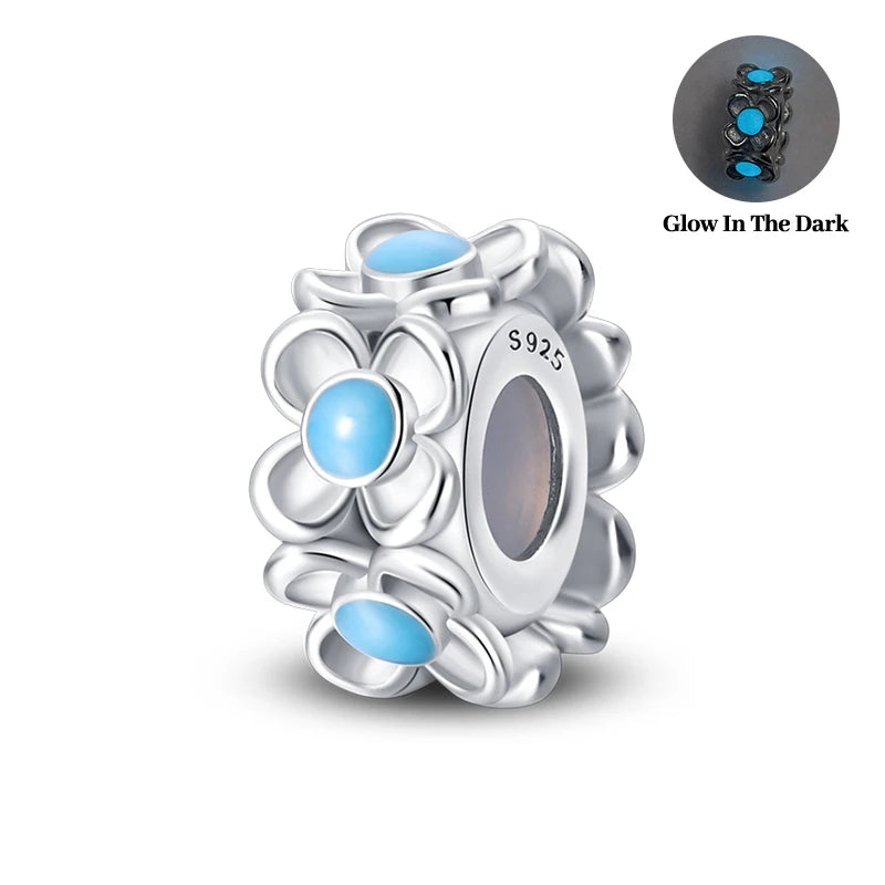 Springtime 925 Silver Gem Butterfly Dragonfly Flowers Charms Pendant Fit Pandach 925 Original Bracelets DIY Little Fresh Jewelry