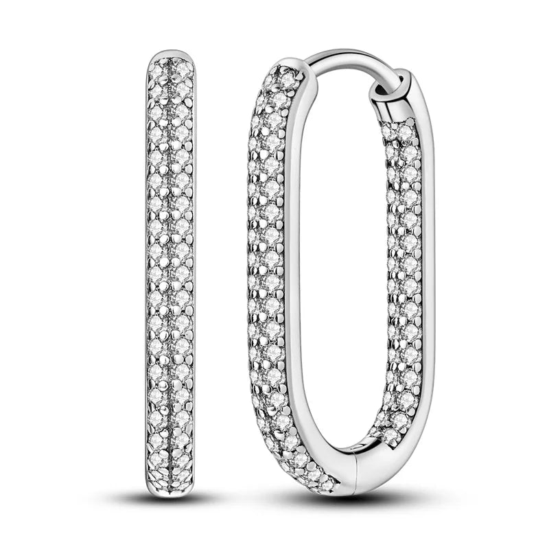 Classic Earrings 925 Silver Star Moon Zircon Pearl Geometry Earrings For Women Wedding Engagement Fine Jewelry Birthday Gift