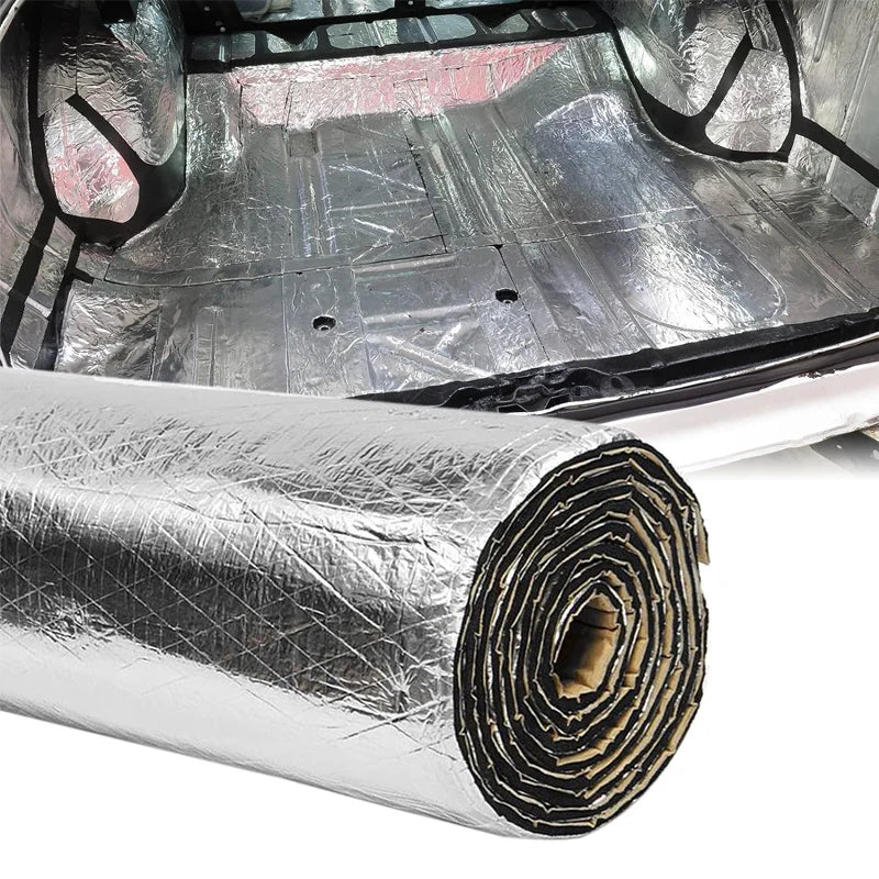 10mm Thick Aluminum Fiber Muffler Cotton Car Auto Fender Heat Sound Deadener Insulation Mat Sound Proofing Mat Pad 20X500cm
