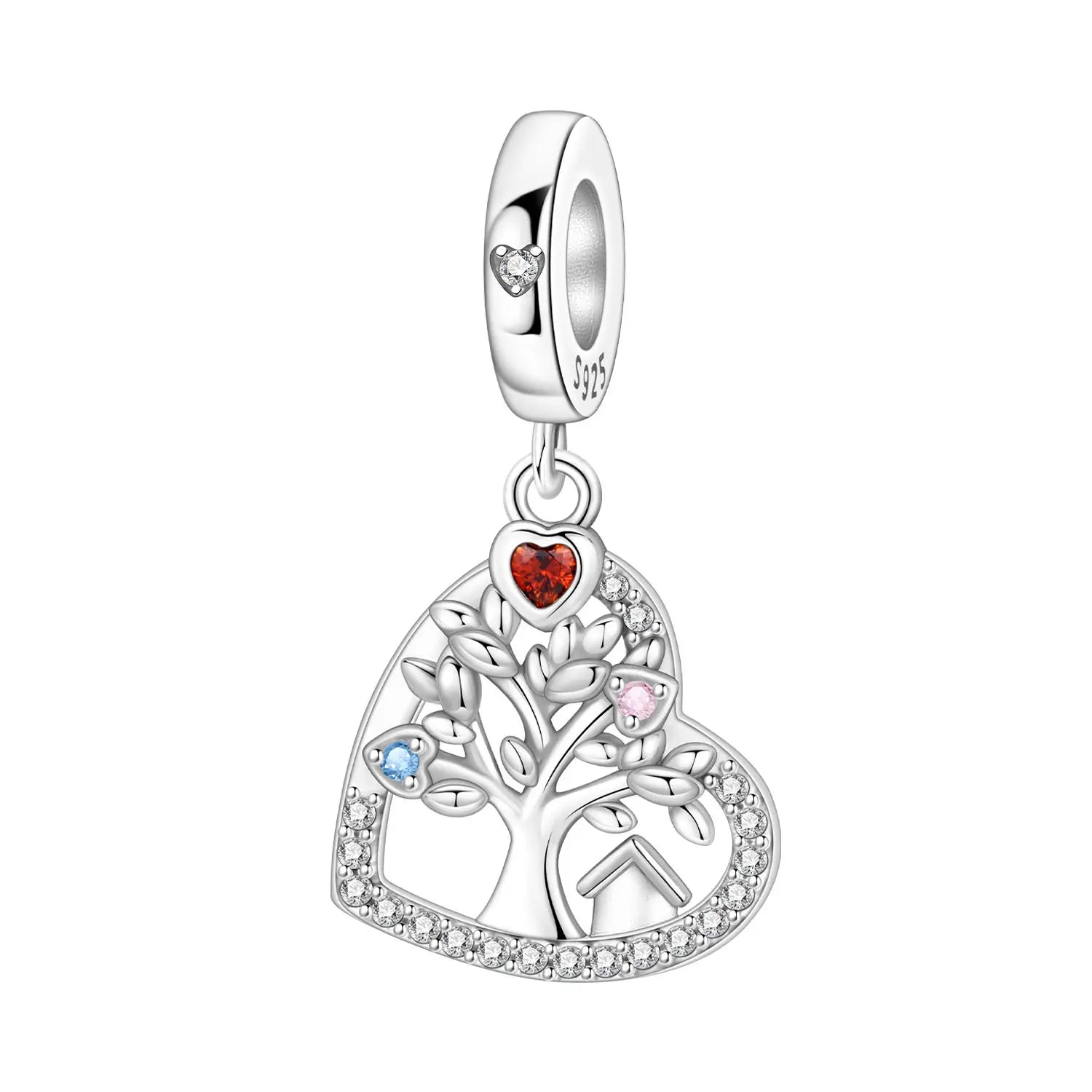 PANPOKI 925 Sterling Silver Love Family Life Tree Beads Original Pendants Bracelet Charm Jewelry Party DIY Trendy Gifts