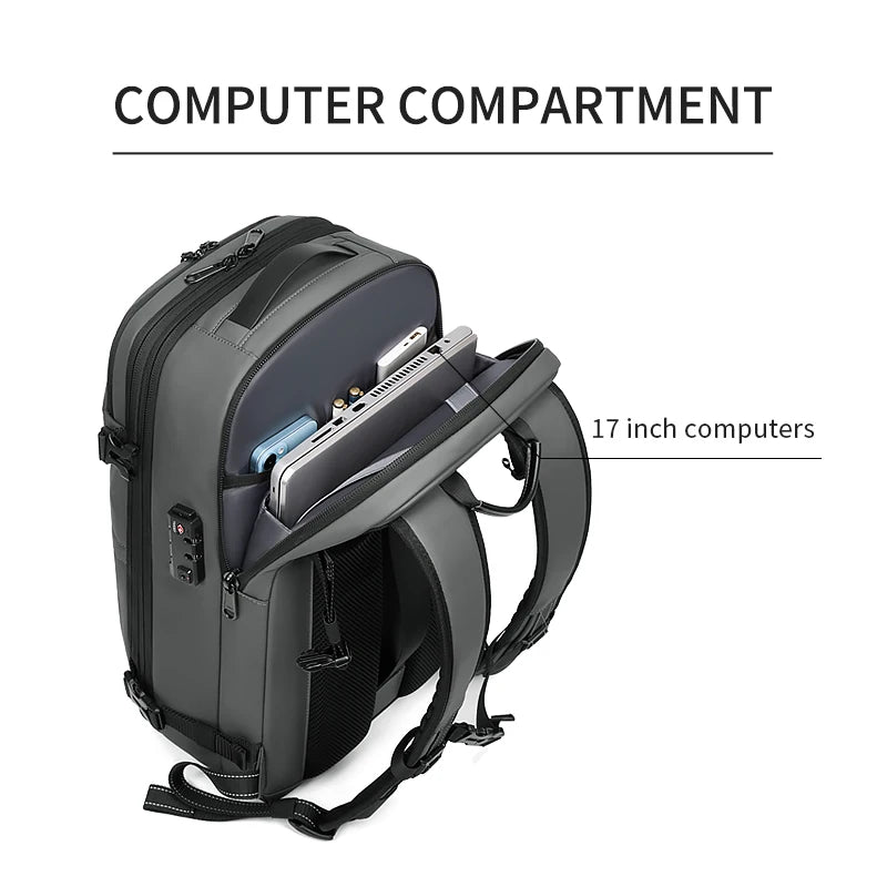 Men Travel Backpack vacuum compression 17 inch Laptop Backpack Business Large Capacity school Backpack Expanded Hiking backpack - Madeinsea©