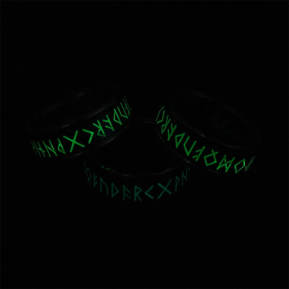 Bague MKENDN Viking Norse Runes Futhark pour homme, en acier inoxydable doré lumineux, amulette Vegvisir, bijou islandais, cadeau