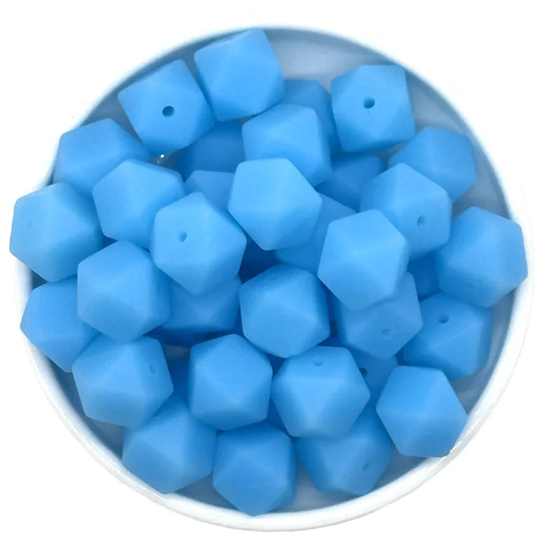 14mm 10/20pcs luminous hexagon silicone beads DIY necklaces Jewelry bracelets bag chains key chains car decoration chains beads